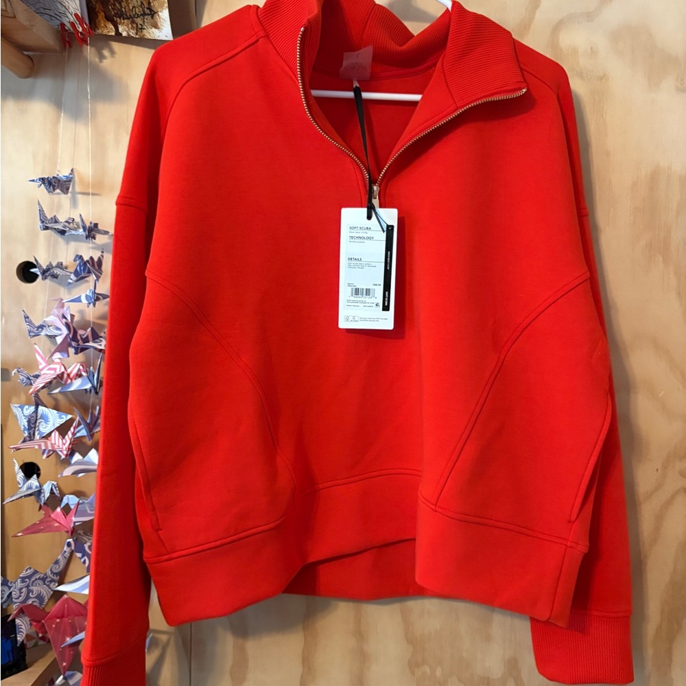 NWT Calia Red Quarter-Zip Sweatshirt